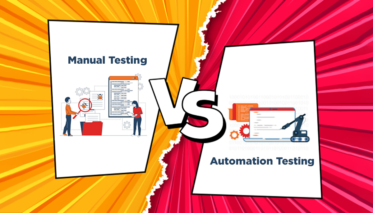 Manual Testing vs Automation Sofware Testing comparison illustration